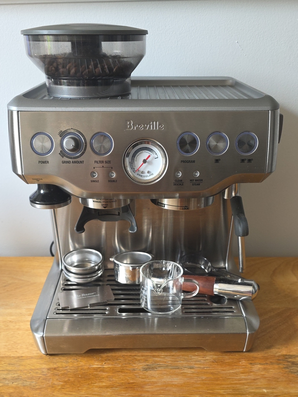 Breville Espresso Machine - Stainless Steel Silver W/accessories